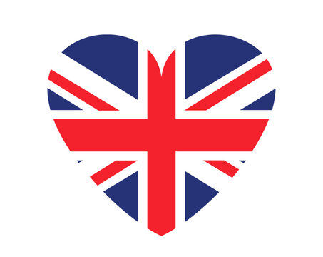 Union jack heart-shaped