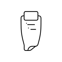 Bookmark design with lines on minimalistic white background  