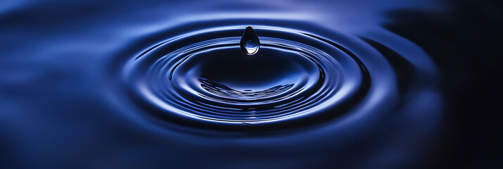 A droplet of water creates ripples in a still pool, showcasing the beauty of physics and the impact of a single event on the surface.