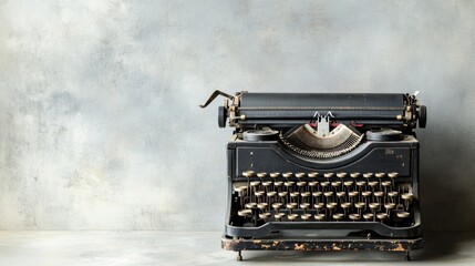 Antique typewriter on a textured background