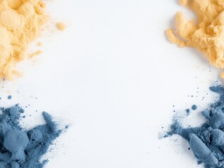 Two-toned powder border on white background
