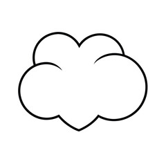 Romantic heart shaped cloud design element for valentine s day love and weather graphics