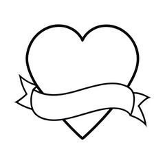 Romantic heart with banner design perfect for valentine s day love or wedding invitations