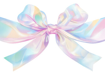 Iridescent pastel ribbon bow