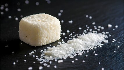 sugar on a black background