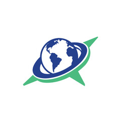 compass earth abstract logo modern style