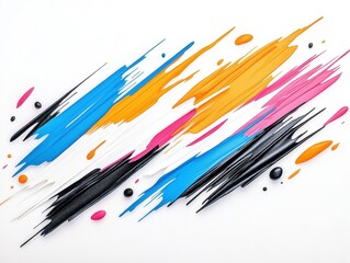 Abstract paint splashes on white background