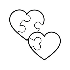Interlocking puzzle heart pieces a colorful vector design for valentine s day or love themes