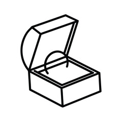 Elegant diamond ring in a gift box high resolution vector illustration
