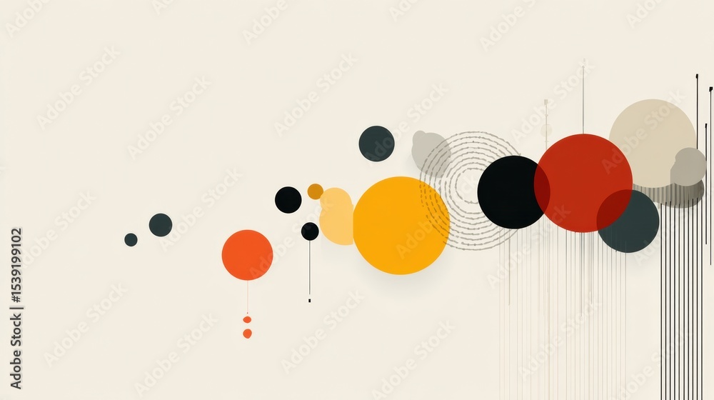Poster Weekly Habit Progress Chart With Minimalist Design Featuring Abstract Circles and Lines for a Clean, Modern Look Promoting Productivity and Organization