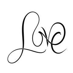 Curved typography love design elegant romantic font artwork