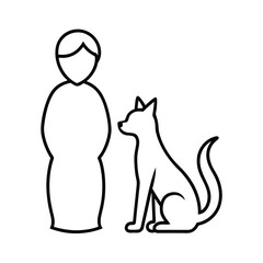 Collection of detailed animal silhouettes dogs and cats in various poses