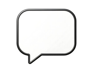 Fototapeta premium Blank 3D Speech Bubble with Black Border on Transparent Background