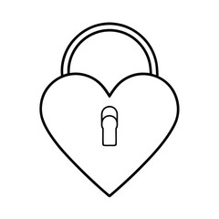 Heart shaped lock and keyhole vector graphic design