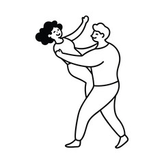 Joyful couple lifting each other in celebration