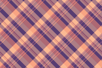 Elegant diagonal plaid pattern in muted peach, mauve, and purple hues.  Perfect for textile design, website backgrounds, or creating a sophisticated, autumnal mood.