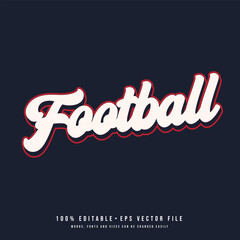 Football text effect vector. Editable college t-shirt design printable text effect vector.