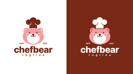 Chef bear logo vector