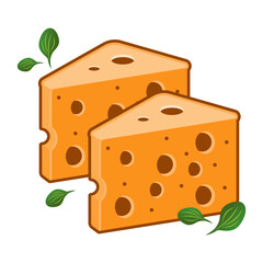 Illustration of sliced ​​cheese