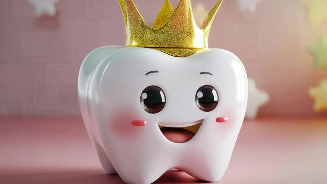 An animated toothpaste container with a smiling character, ready for children's oral health education.