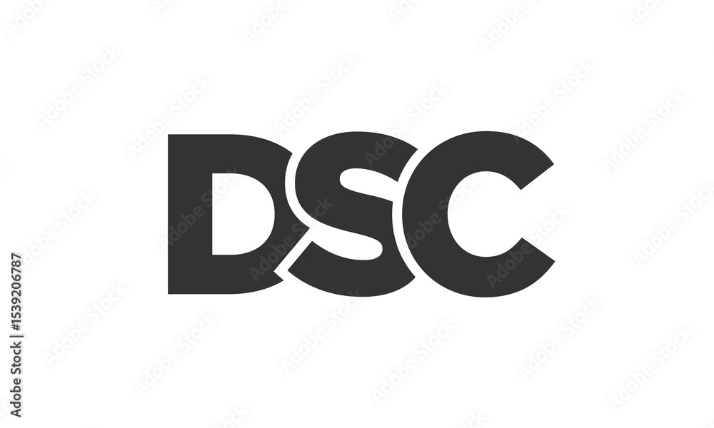 Fototapete dsc logo design template with strong and modern bold text. initial based vector logotype featuring s