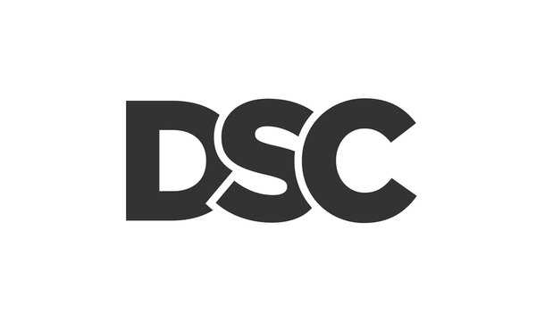 DSC logo design template with strong and modern bold text. Initial based vector logotype featuring simple and minimal typography. Trendy company identity.