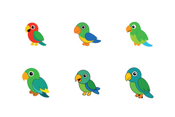 Parrot flat color bundle design 