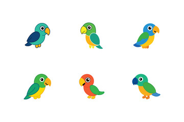 Parrot flat color bundle design 