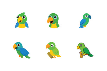 Parrot flat color bundle design 