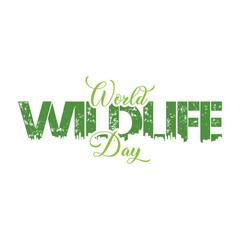 World Wildlife Day text, March 3, World Wildlife Day typography
