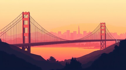 Fototapeta premium Golden Gate Bridge at sunset (2)