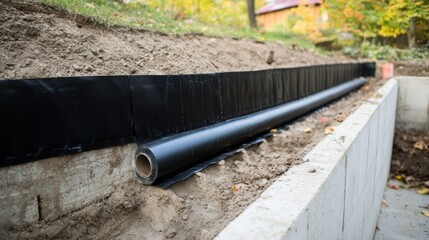 Landscaping with waterproof barrier