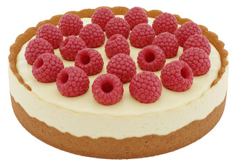 Isolated Raspberry Tart Delicious Creamy Pastry