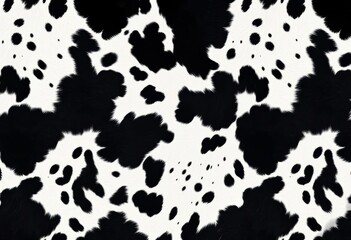Seamless black and white cowhide texture pattern background,  graphic,  western © Teepanun