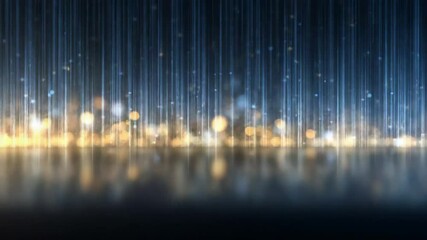 Digital Data Stream Over Urban Night Cityscape - Powered by Adobe