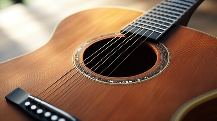 Obraz premium Close-up acoustic guitar (1)
