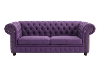 Isolated Luxurious Velvet Couch