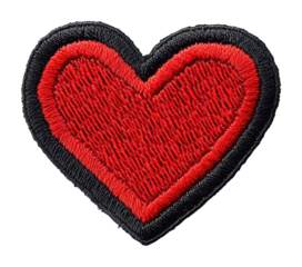 PNG Single heart icon embroidered patch black.