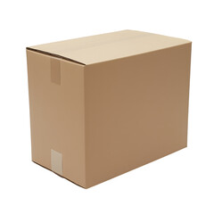 Plain Cardboard Box on White Background – Shipping Packaging