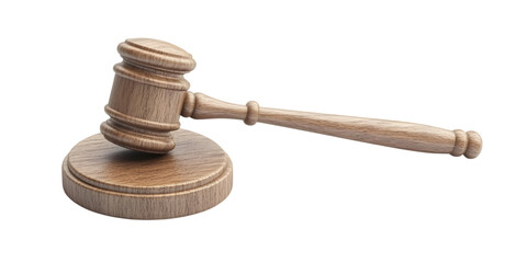 Realistic Wooden Judge Gavel and Sound Block in Side View Representing Law Justice Courtroom Decisions