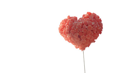 Romantic Rose Heart Balloon Made of Pink Flowers – 3D Valentine’s Decoration