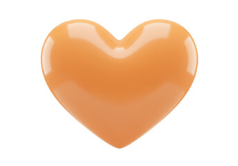 Isolated Glossy Peach Colored Heart Shape