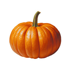 Obraz premium Vibrant Orange Pumpkin with Deep Grooves and Glossy Surface Captured in Studio Light