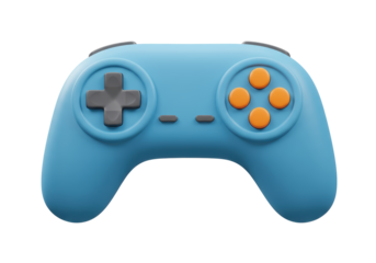 Isolated Blue Game Controller Console Entertainment