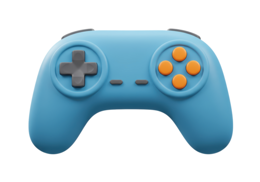 Isolated Blue Game Controller Console Entertainment