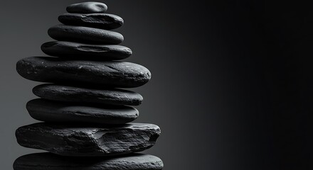Fototapeta premium Stacked Dark Grey Stones