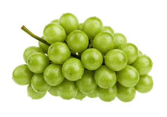 Isolated Green Grapes Bunch Fresh Fruit
