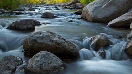 water flowing over rocks
