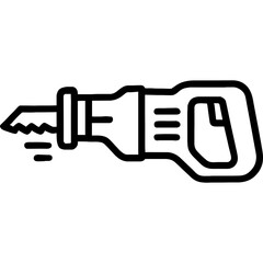 Reciprocating saw outline icon vector