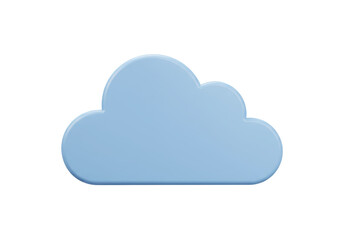 Isolated Light Blue Cloud Symbol